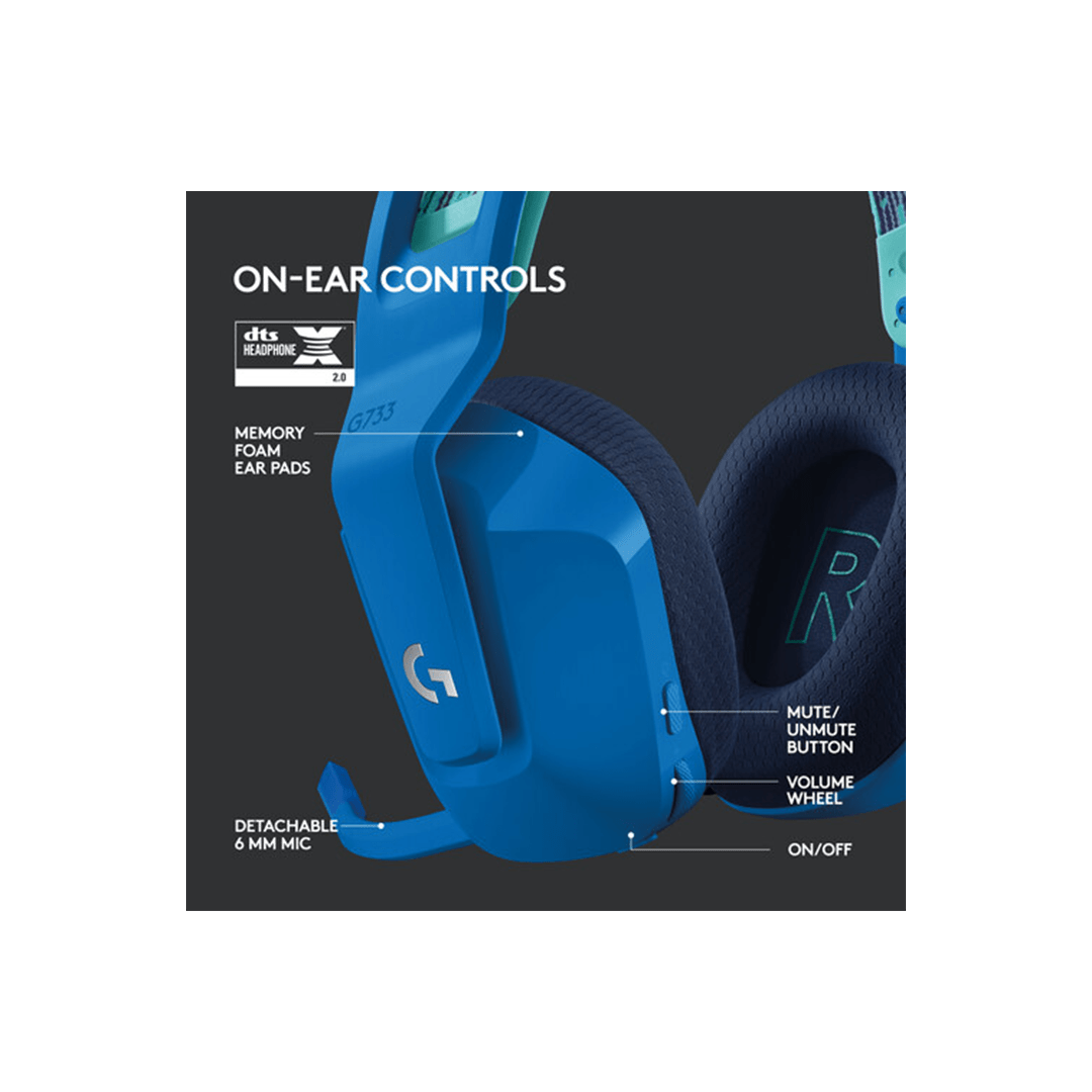 Logitech G733 LIGHTSPEED Wireless RGB Gaming Headset - Blue in Qatar Logitech G733 LIGHTSPEED Wireless RGB Gaming Headset - Blue in Qatar